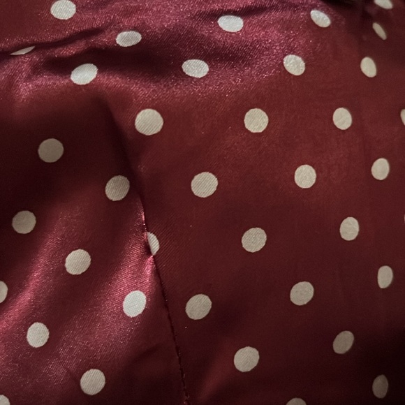 SO Red Velvet Wide Straps Tie Ribbon Waist Pockets Baby Doll Dress S - Picture 8 of 10